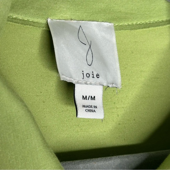 Joie Chartreuse Citrus Lime Green Cropped Shacket Summer Jacket size Medium - Picture 3 of 5